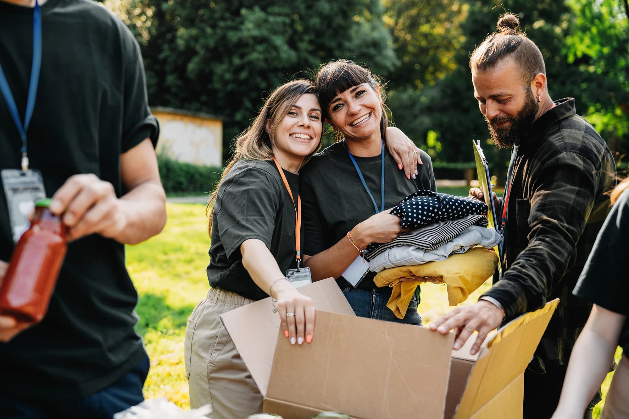 Volunteers helping the community